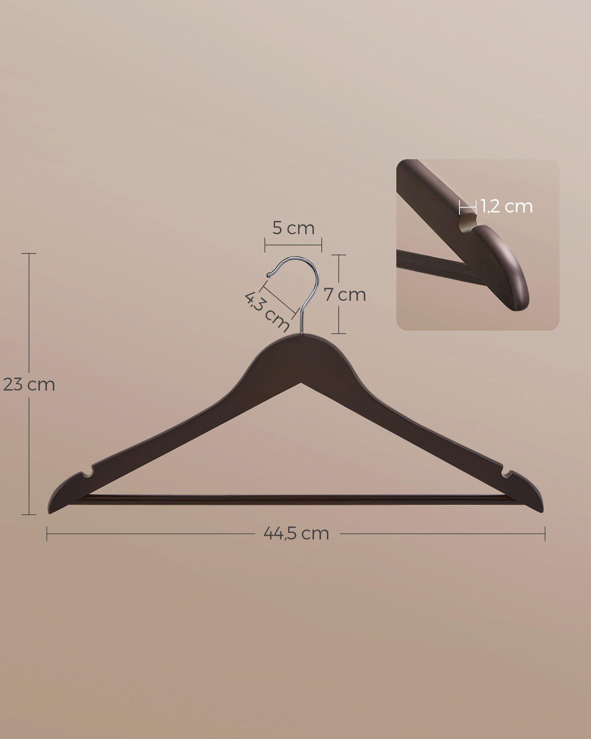 Wood Coat Hangers - Shoulder Notches - 20-Pack