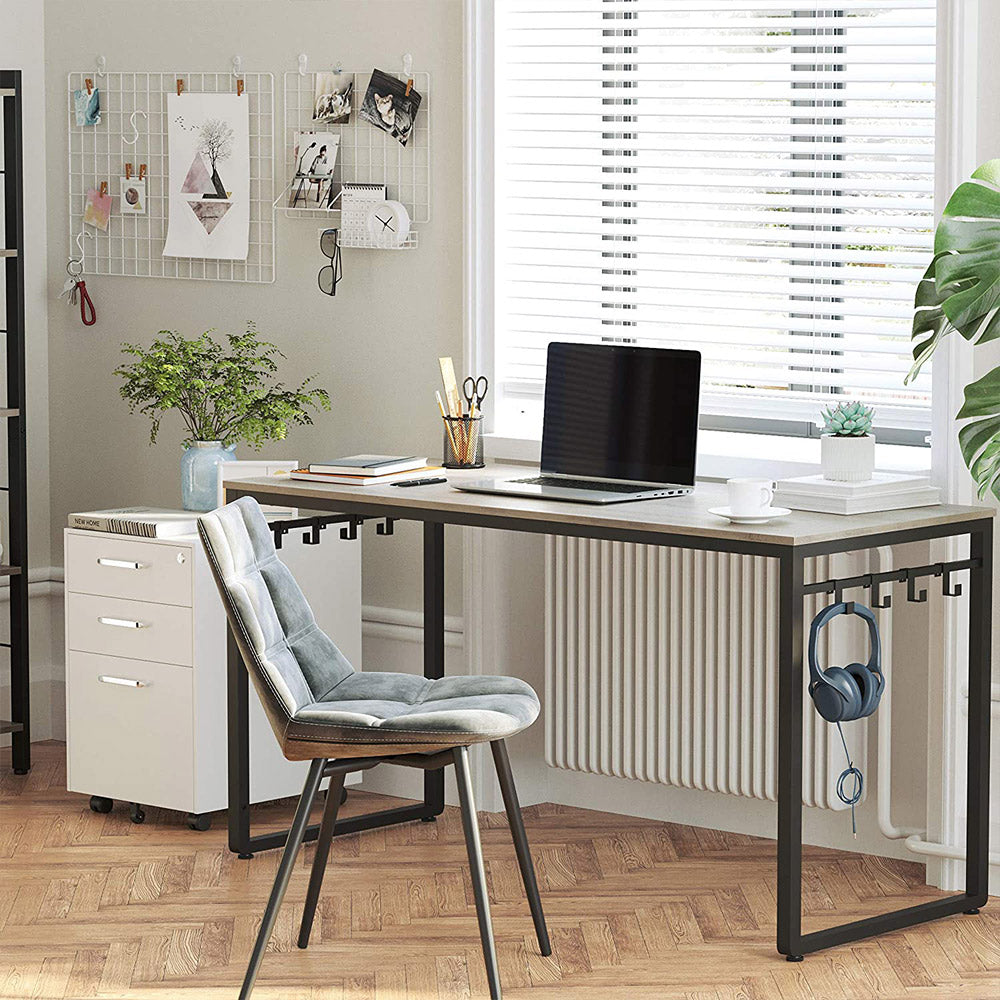 Computer Desk - Office Desk with 8 Hooks - for Study - Home Office