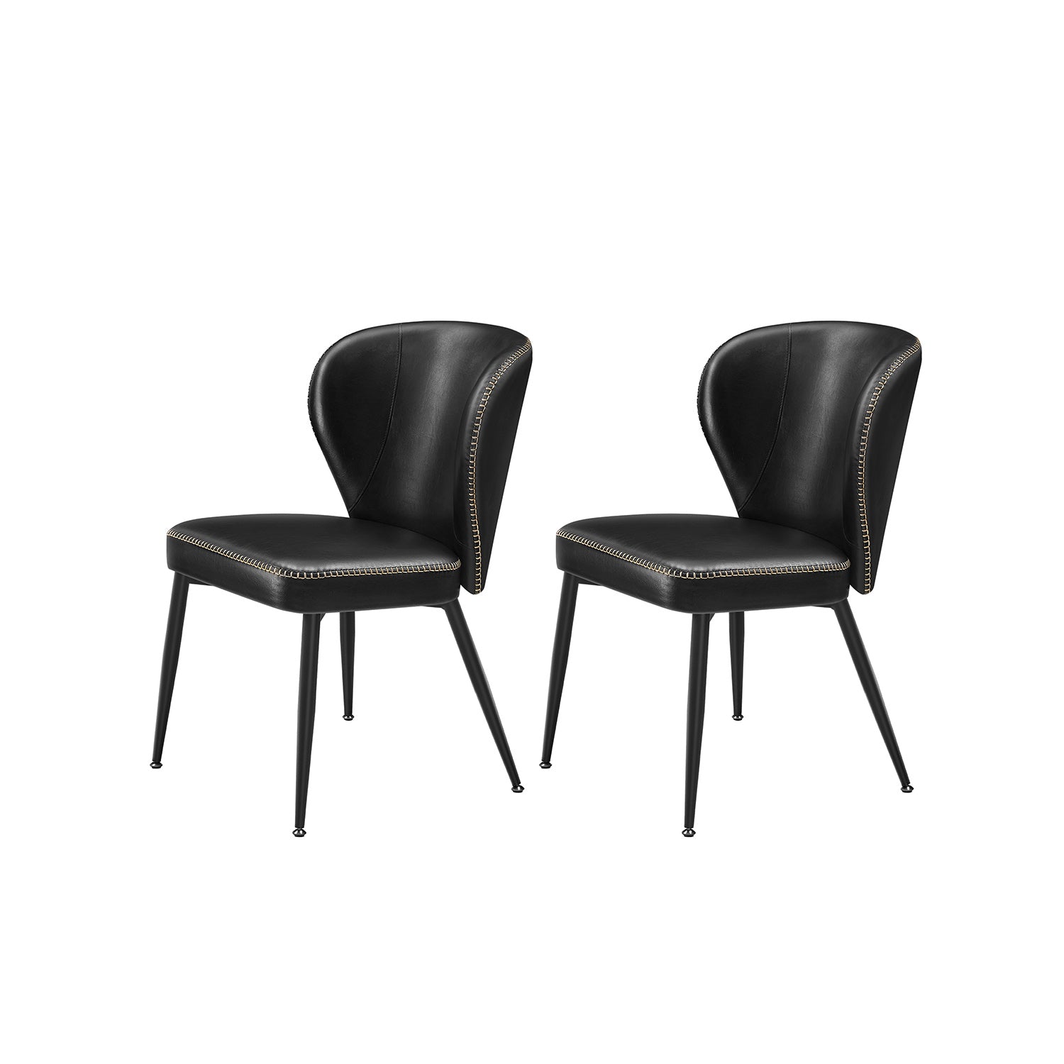 EKHO Collection Dining Chairs – Upholstered Set of 2 – Padded Seat – Metal Legs