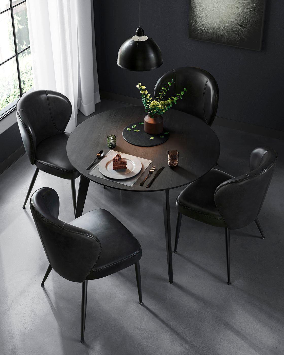 EKHO Collection Dining Chairs – Upholstered Set of 2 – Padded Seat – Metal Legs