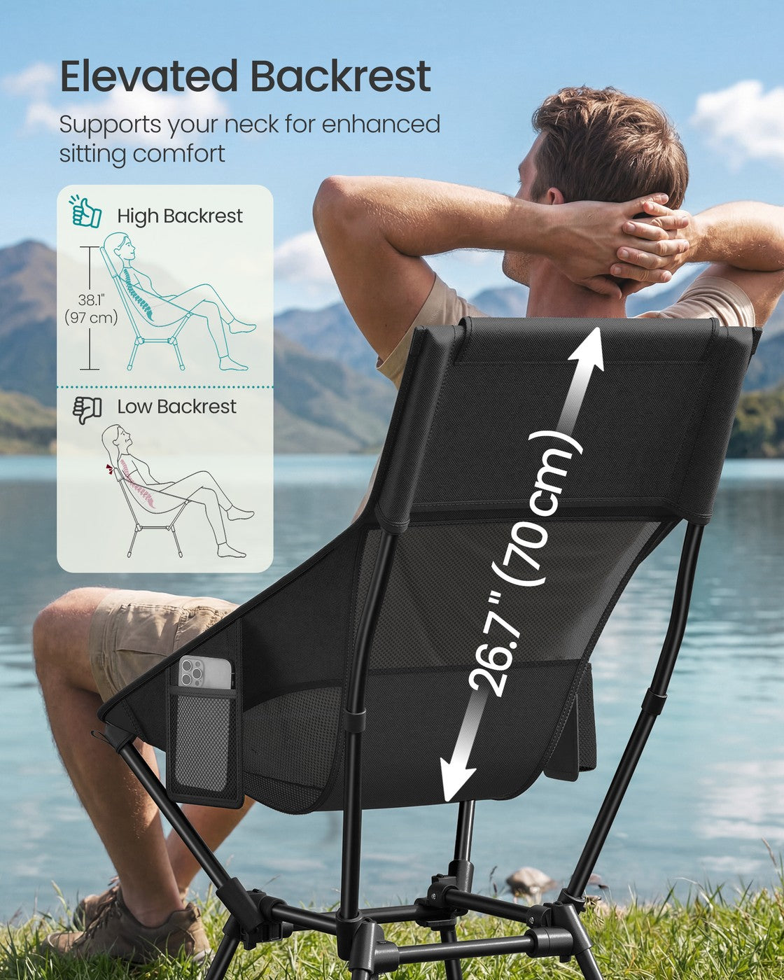 Lightweight Folding Camping Chair with Steel Frame