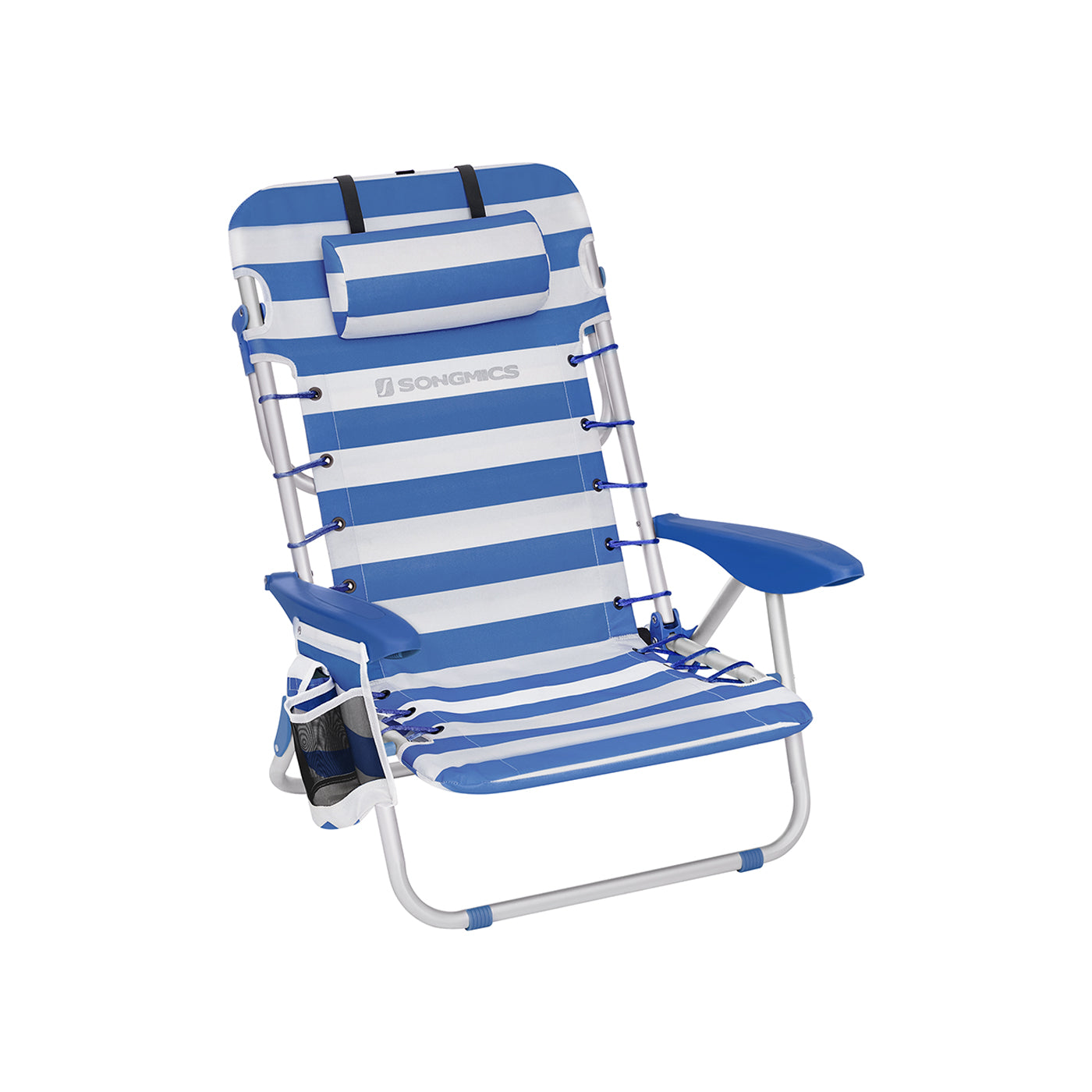 Folding Beach Chair - Blue, White