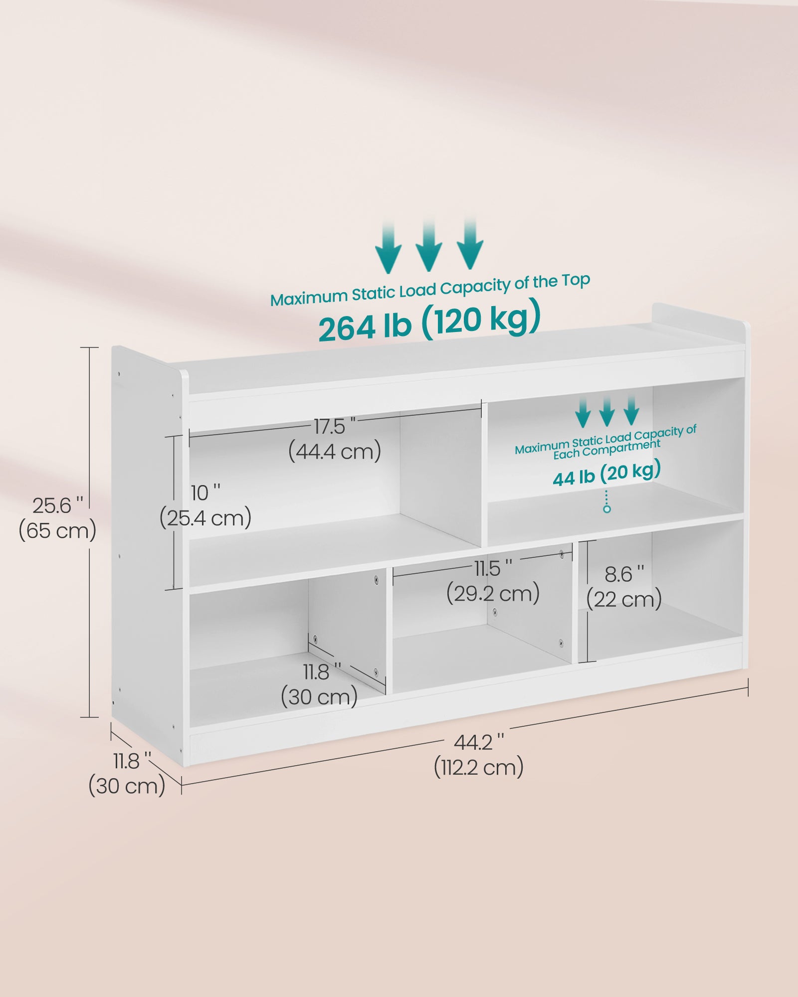 Kids' Toy Storage Shelf - Montessori Shelf with 5 Compartments | Storage Unit for Children's Room Playroom - Beech Beige - CUSTOS Collection - UGKR052YZ01