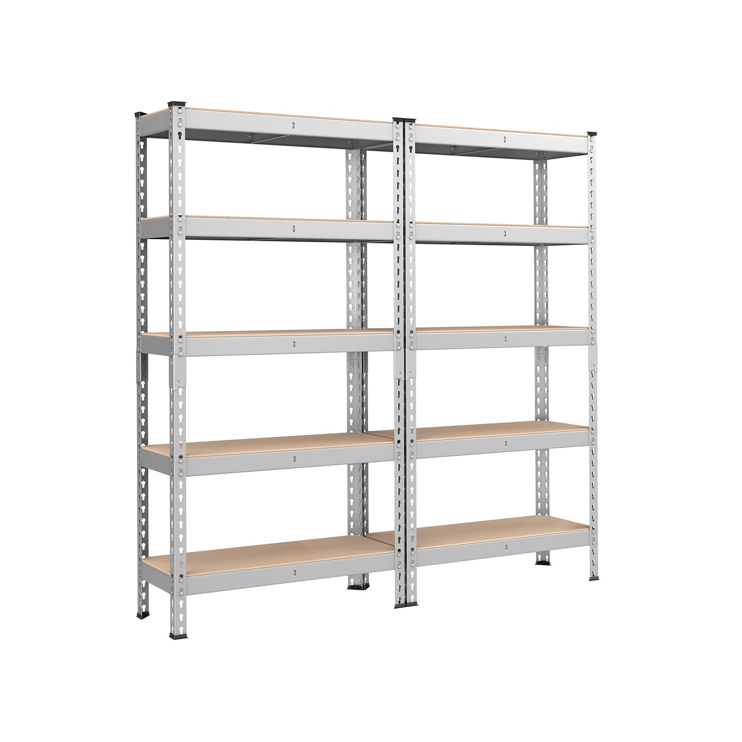 5-Tier Storage Shelves Set of 2 - Silver