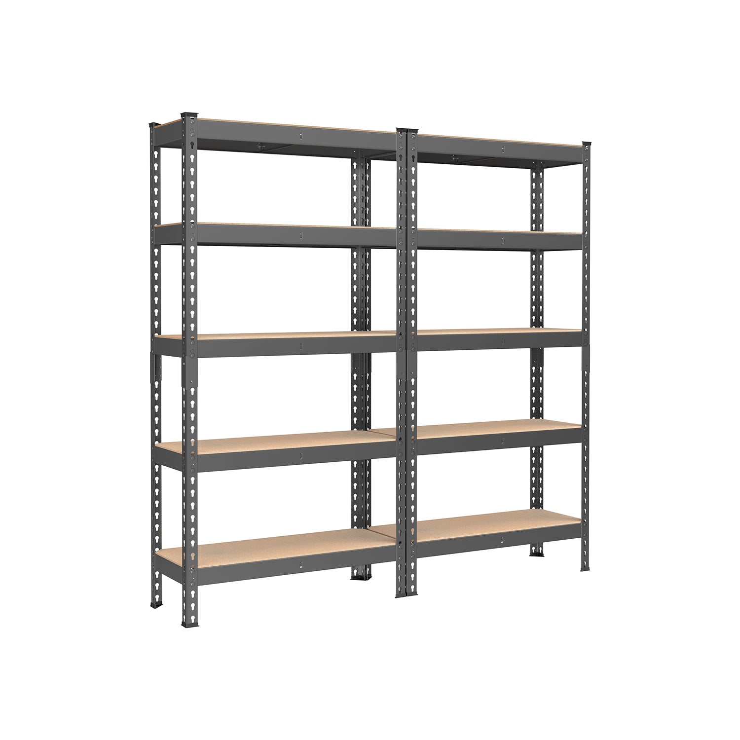 5-Tier Storage Shelves Set of 2 - Gray