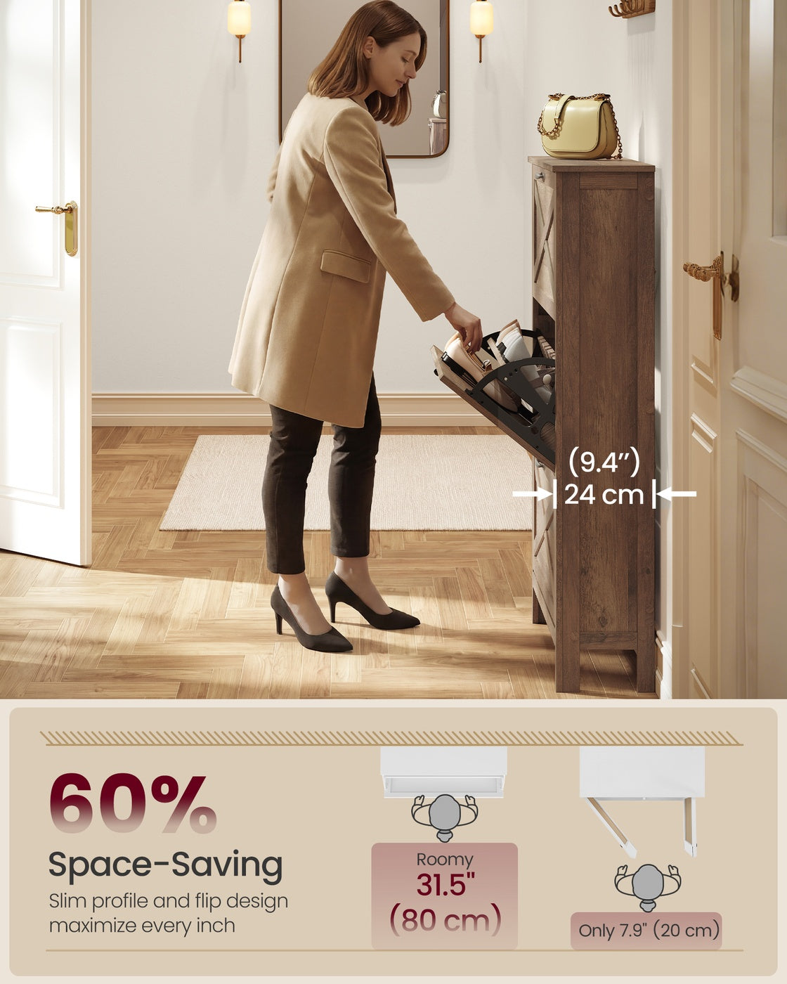 Tall Slim Shoe Cabinet