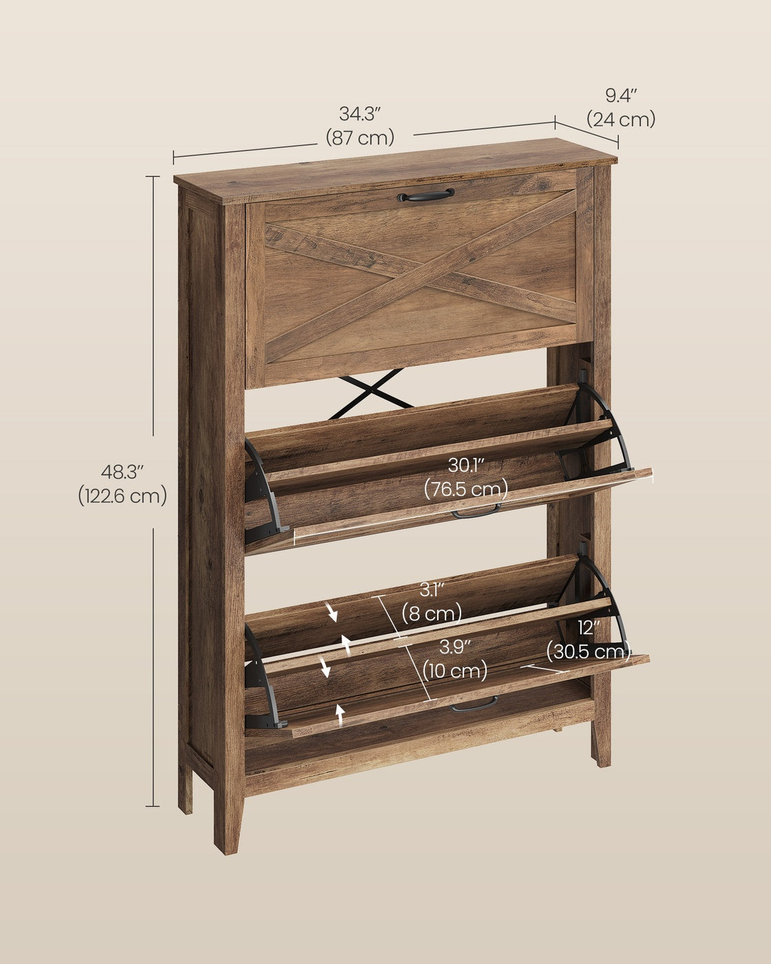 Tall Slim Shoe Cabinet