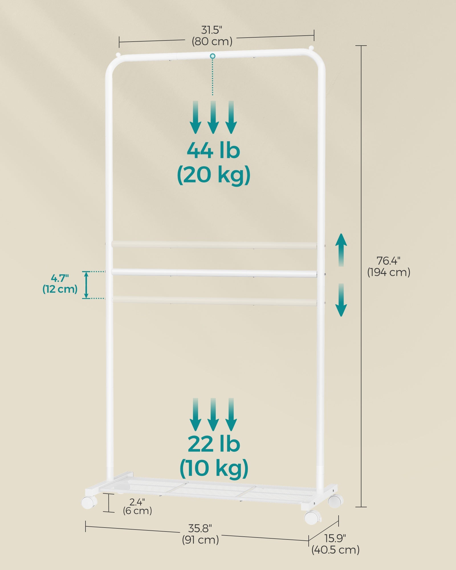 Double-Rod Garment Rack