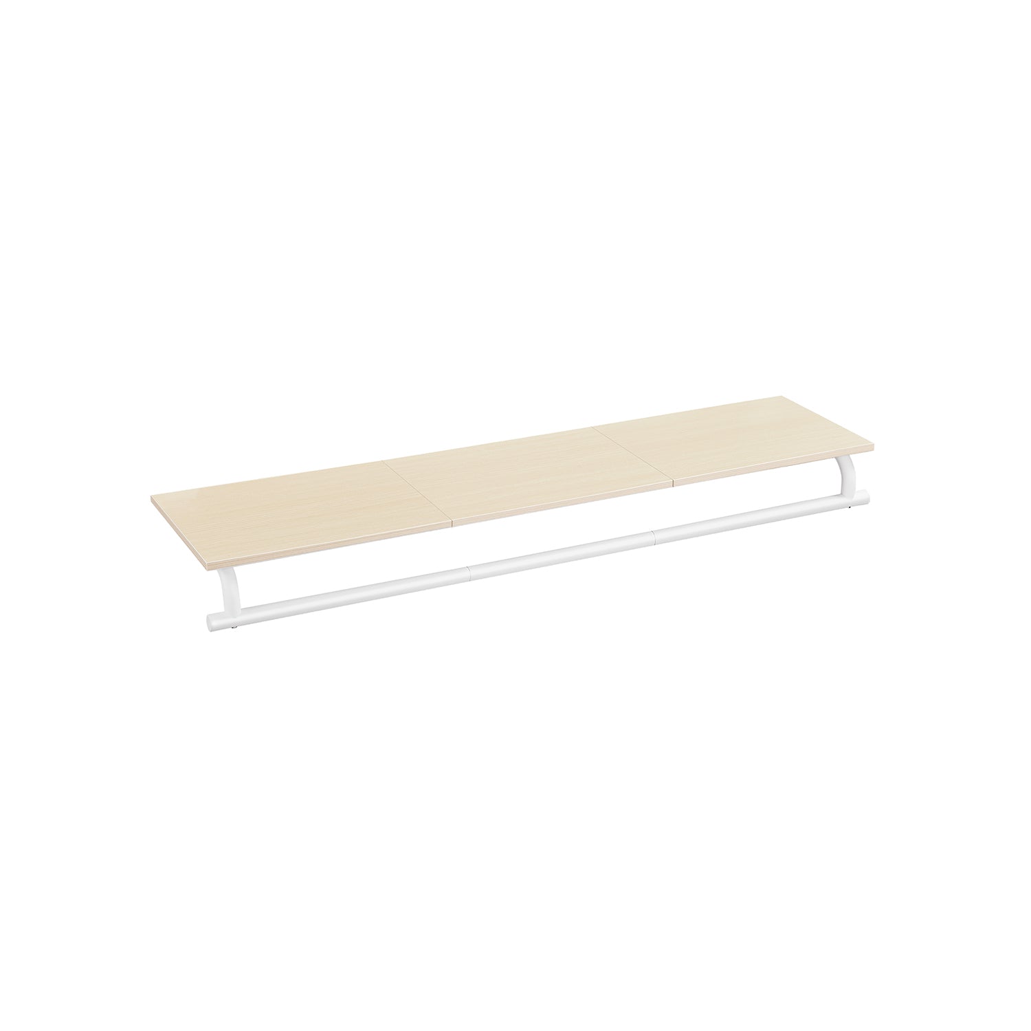 Clothes Rack with Top Shelf - Natural Beige, Cloud White