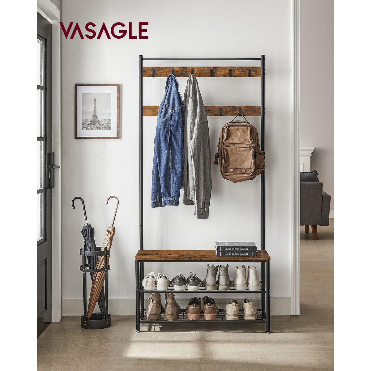 Hall Tree with Shoe Storage Bench