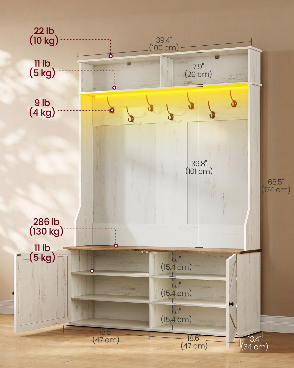 Hall Tree - Bench and Shoe Storage