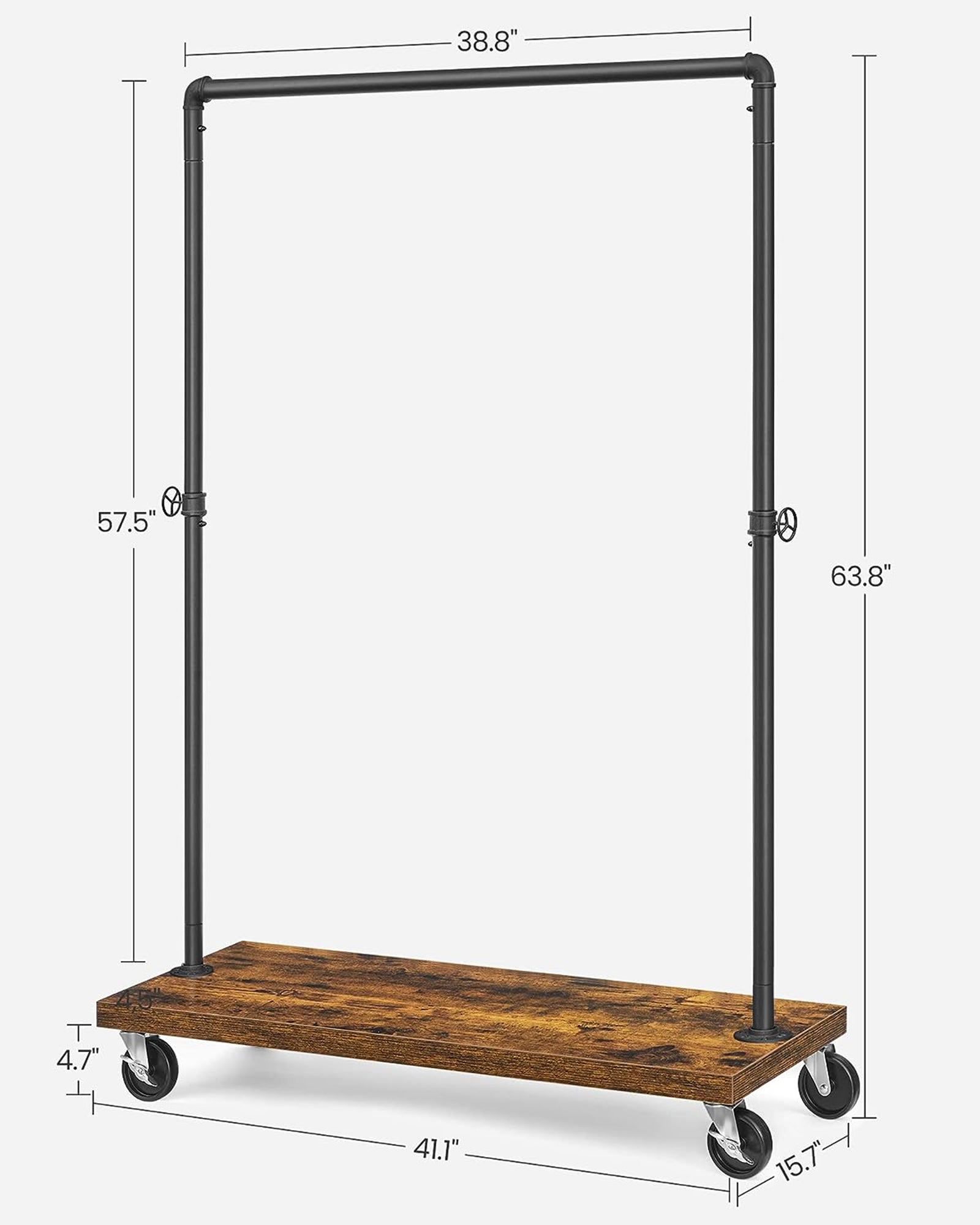 Heavy Duty Rolling Clothing Rack with Shelf