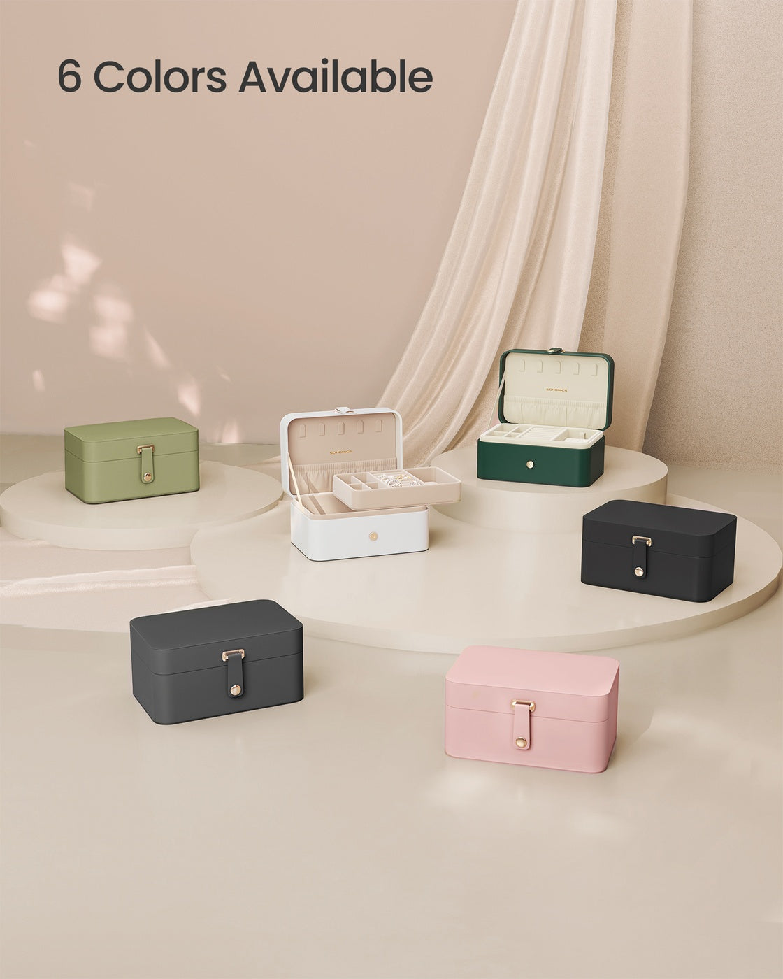 2-Layer Travel Jewelry Box - Secure Storage - Compact