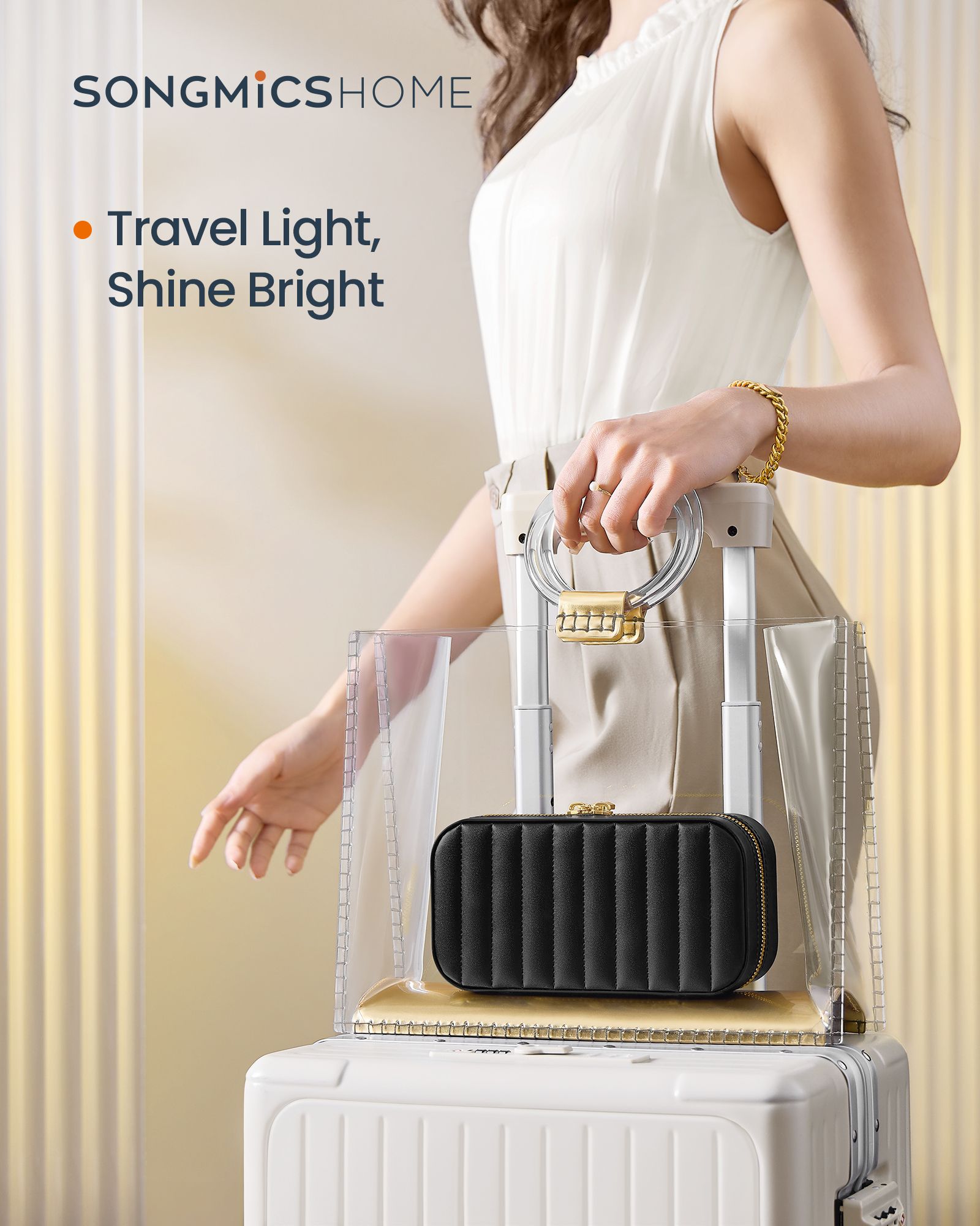 Travel Jewelry Case - With Mirror - PU Leather - Compact
