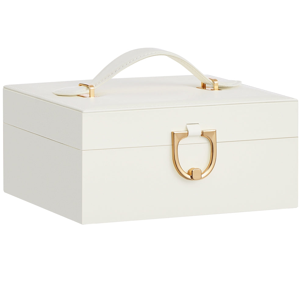 2-Layer Jewelry Box Organizer - Cream White