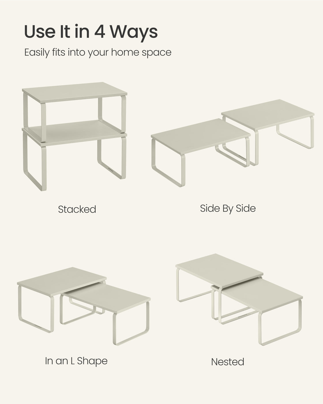 Cabinet Organizer Shelf - Set of 2