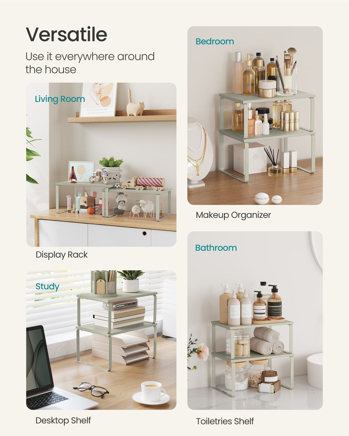 Cabinet Organizer Shelf - Set of 2