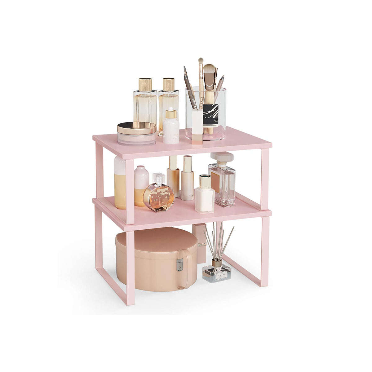 Cabinet Organizer Shelf - Set of 2 - Jelly Pink