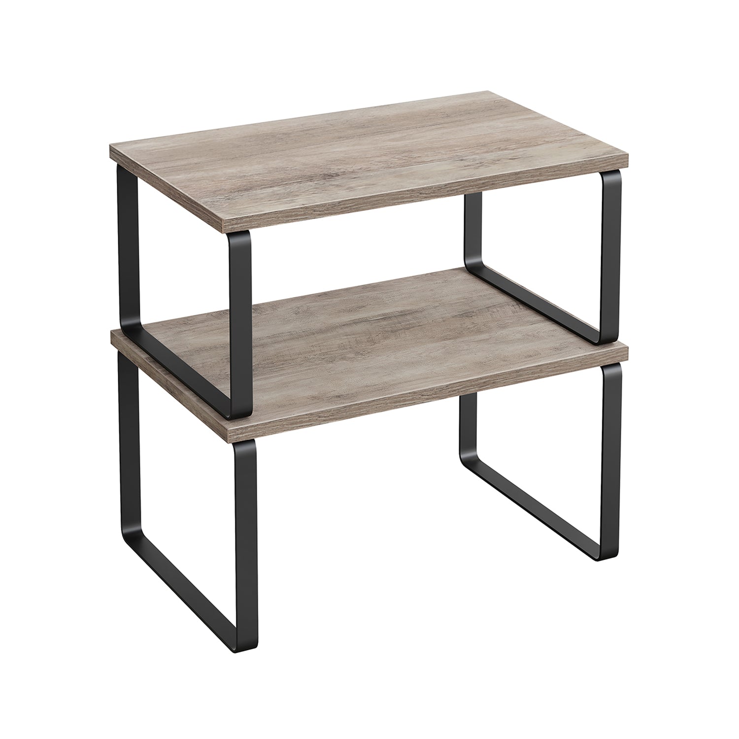 Set of 2 Kitchen Counter Shelves - Ink Black, Heather Greige
