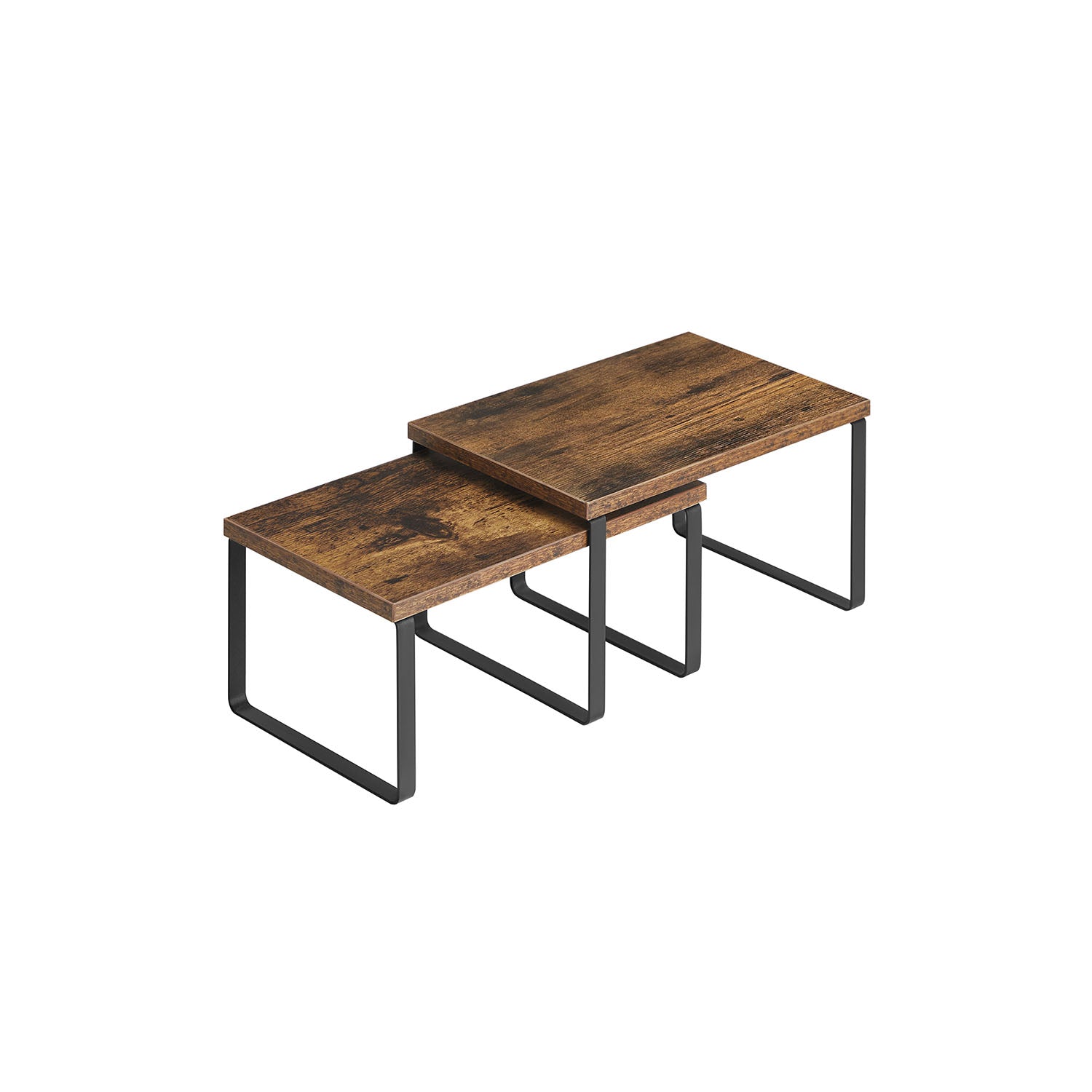 Set of 4 Kitchen Counter Shelves - Brown, Black