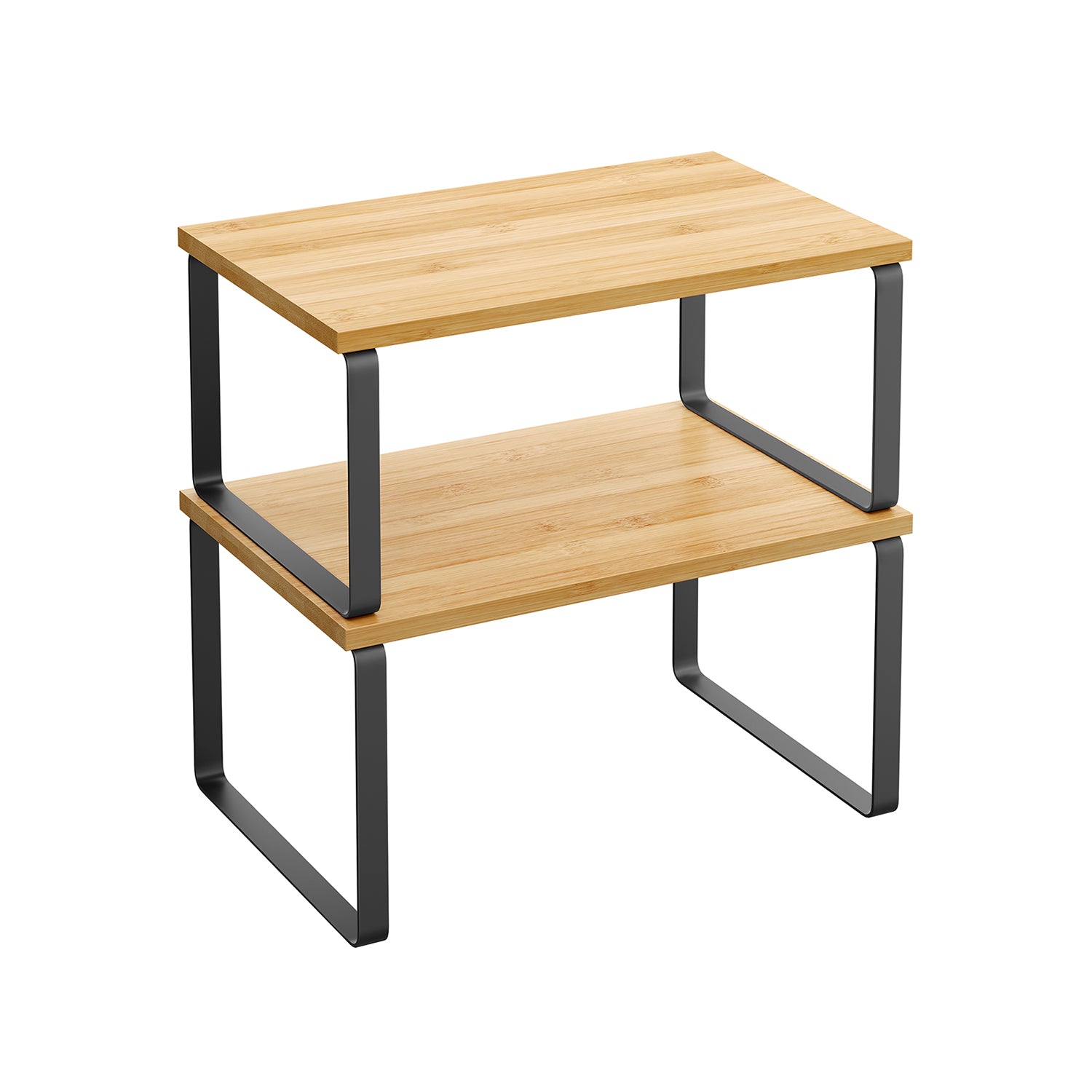 Set of 2 Kitchen Counter Shelves - Bamboo Black Frame
