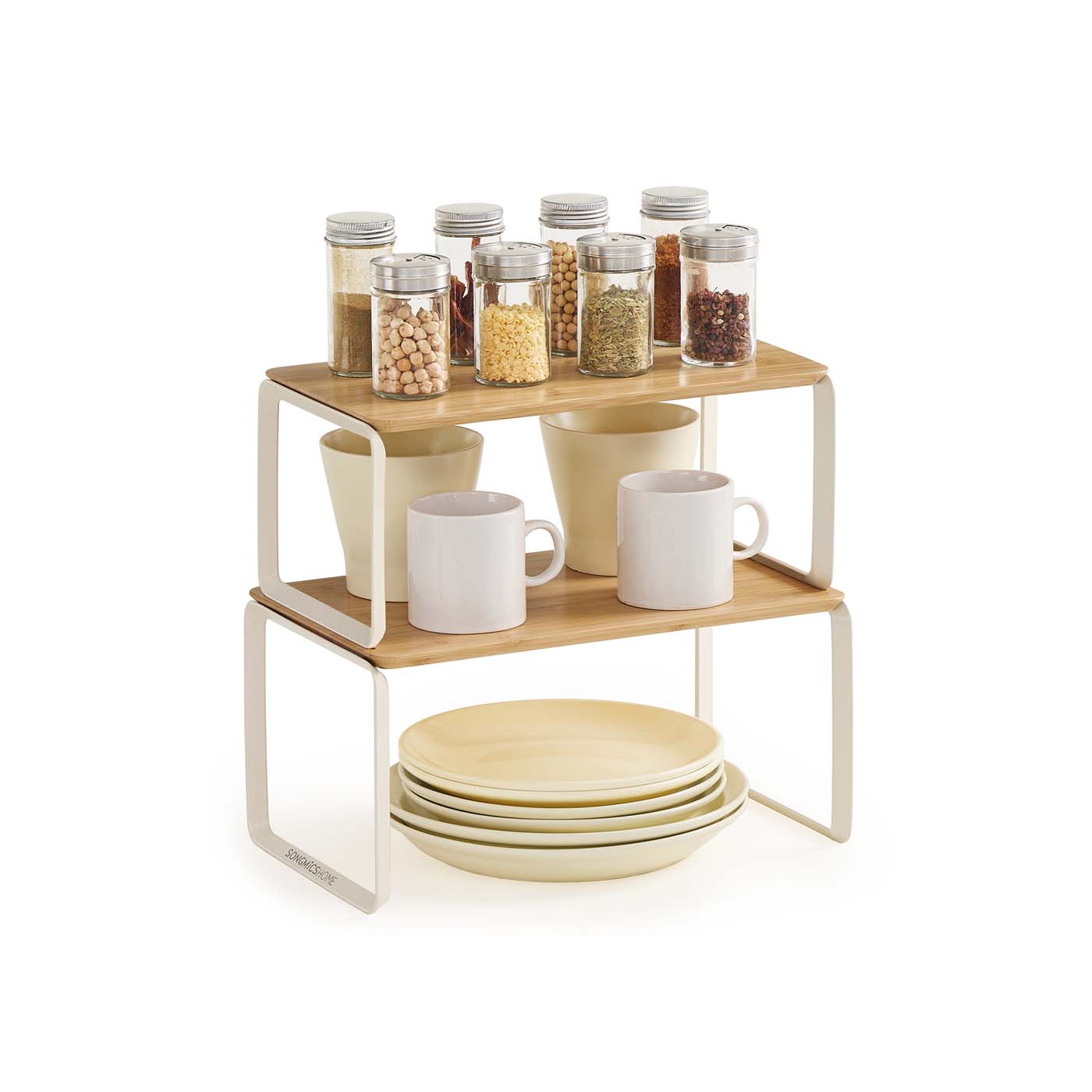Expandable Cupboard Shelf Orgnizers - Natural Beige, Cream White