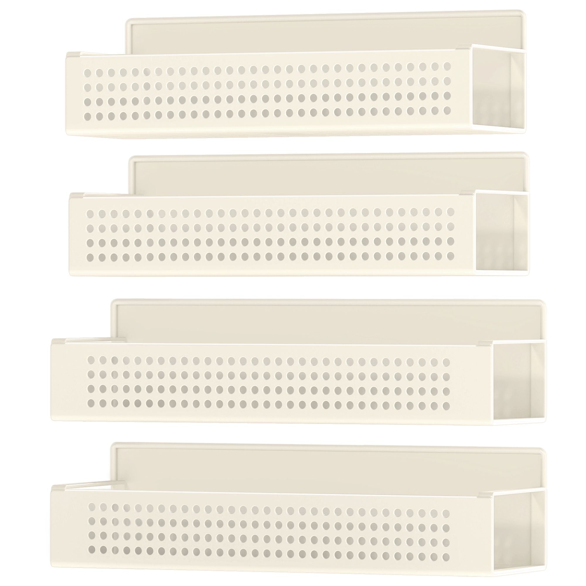 Magnetic Spice Rack for Refrigerator - Set of 4 - Cream White
