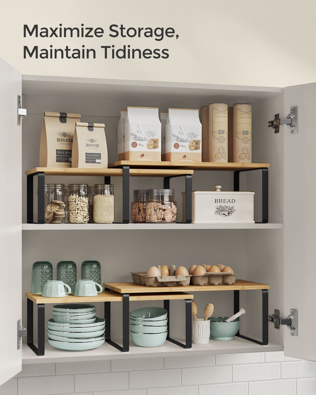 Kitchen Counter Shelves - Stackable - Set of 2