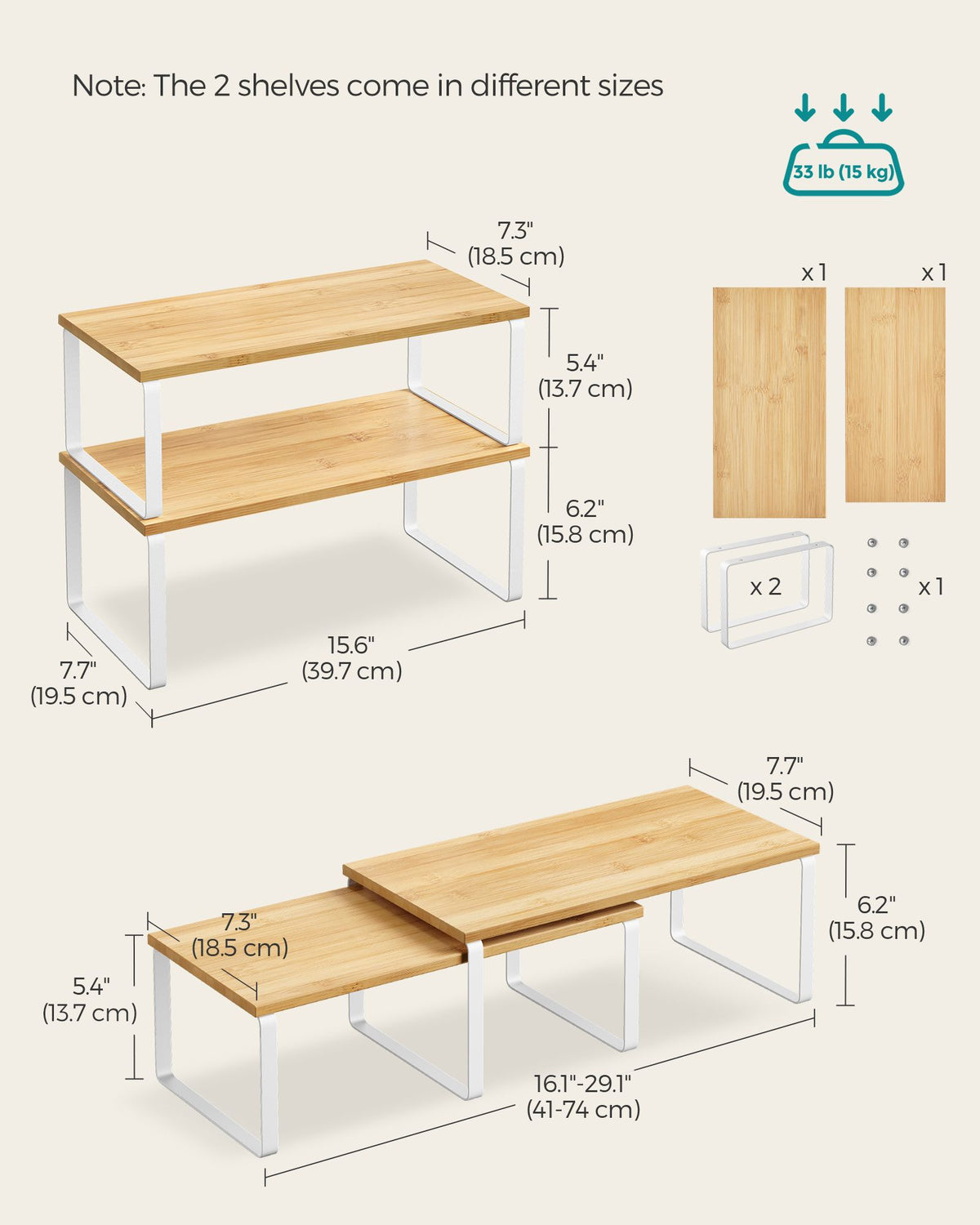 Kitchen Counter Shelves - Set of 4