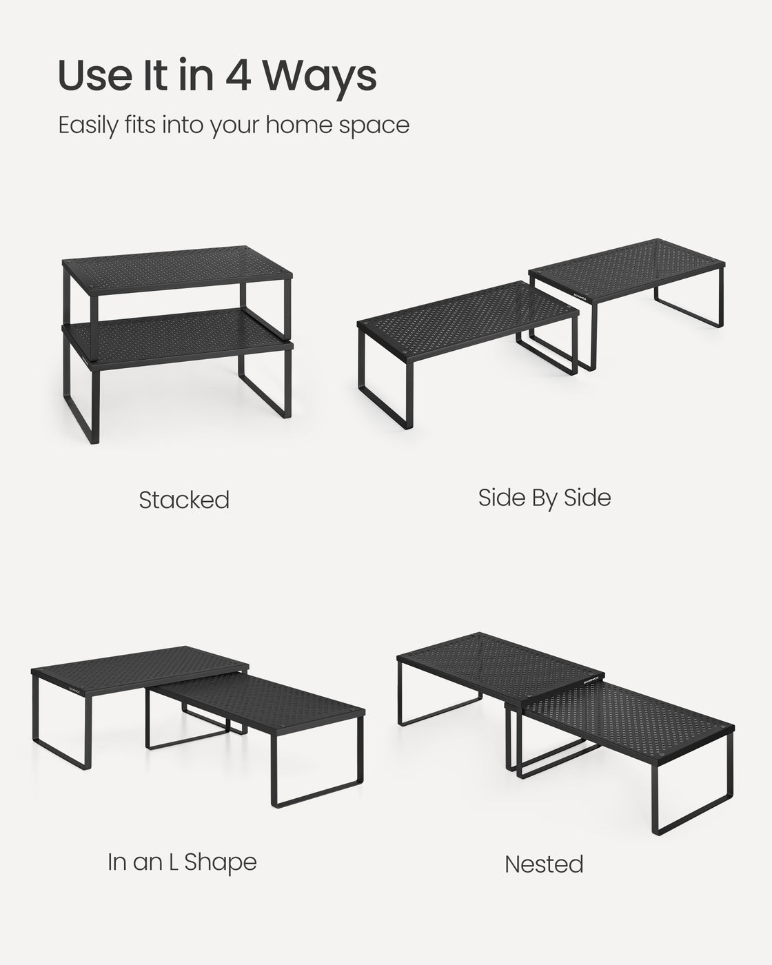 Stackable and Expandable Spice Racks - Set of 2