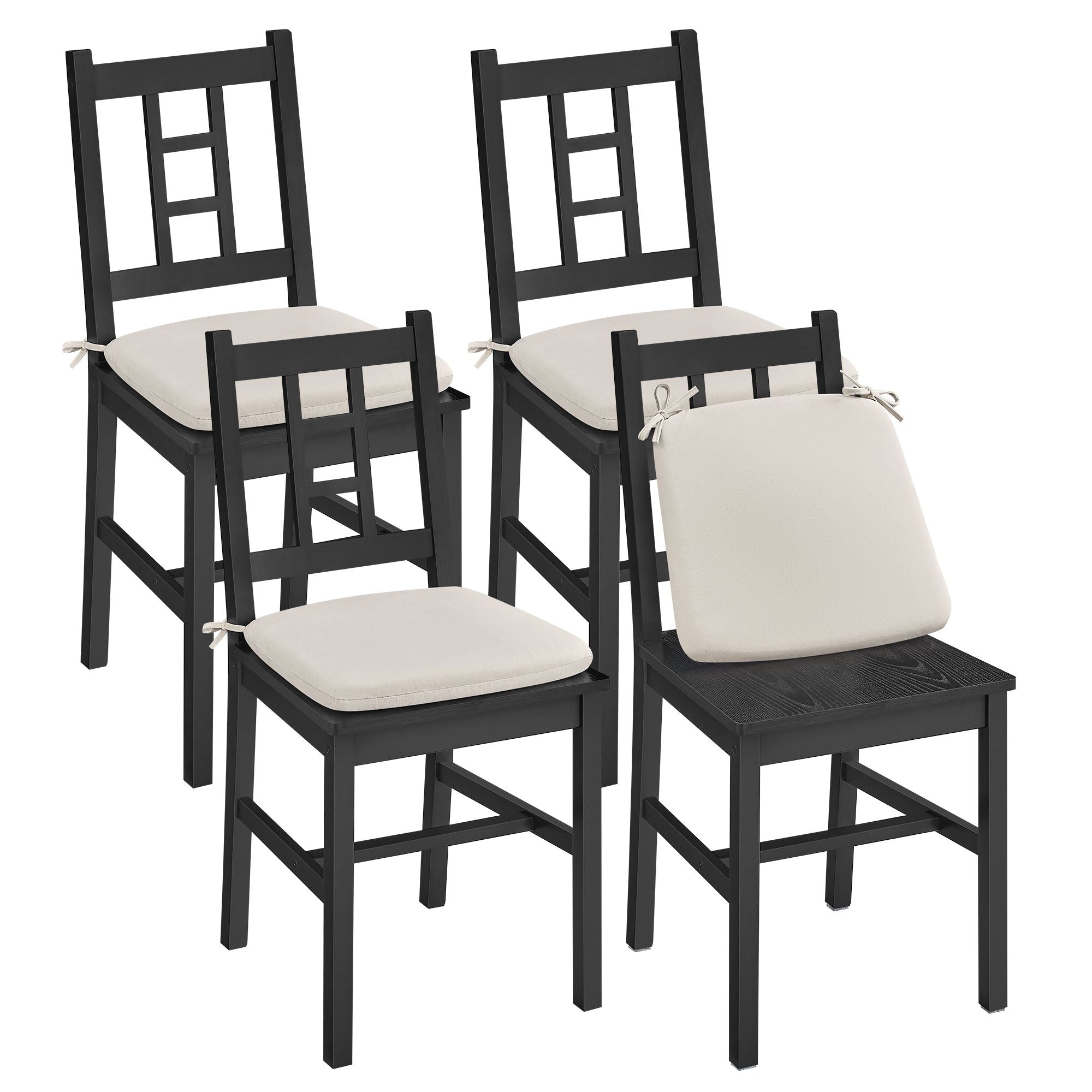 Dining Chairs - Set of 4 - Kitchen and Dining Room Chairs - Dinner Chairs - Black