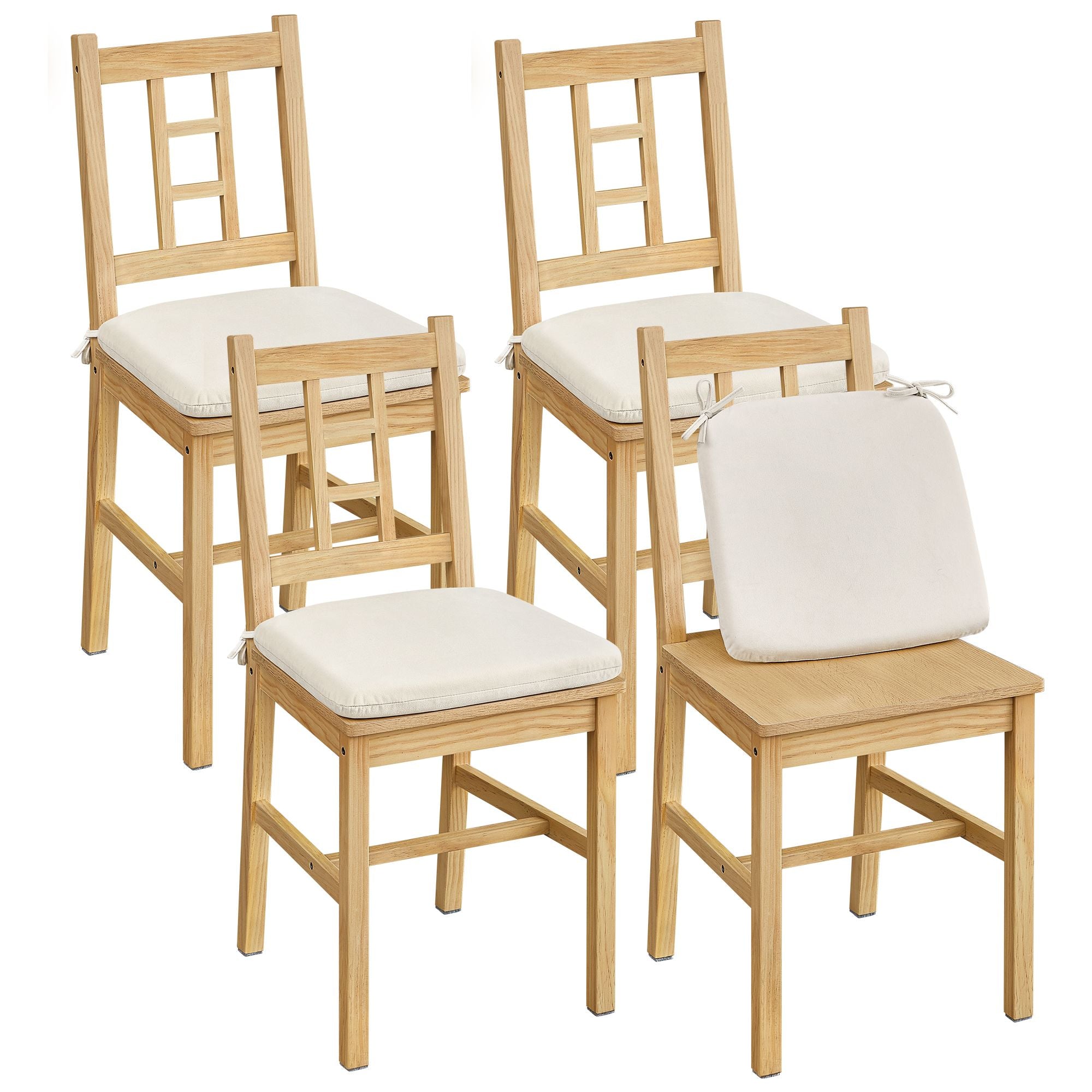 Dining Chairs - Set of 4 - Kitchen and Dining Room Chairs - Dinner Chairs - Natural