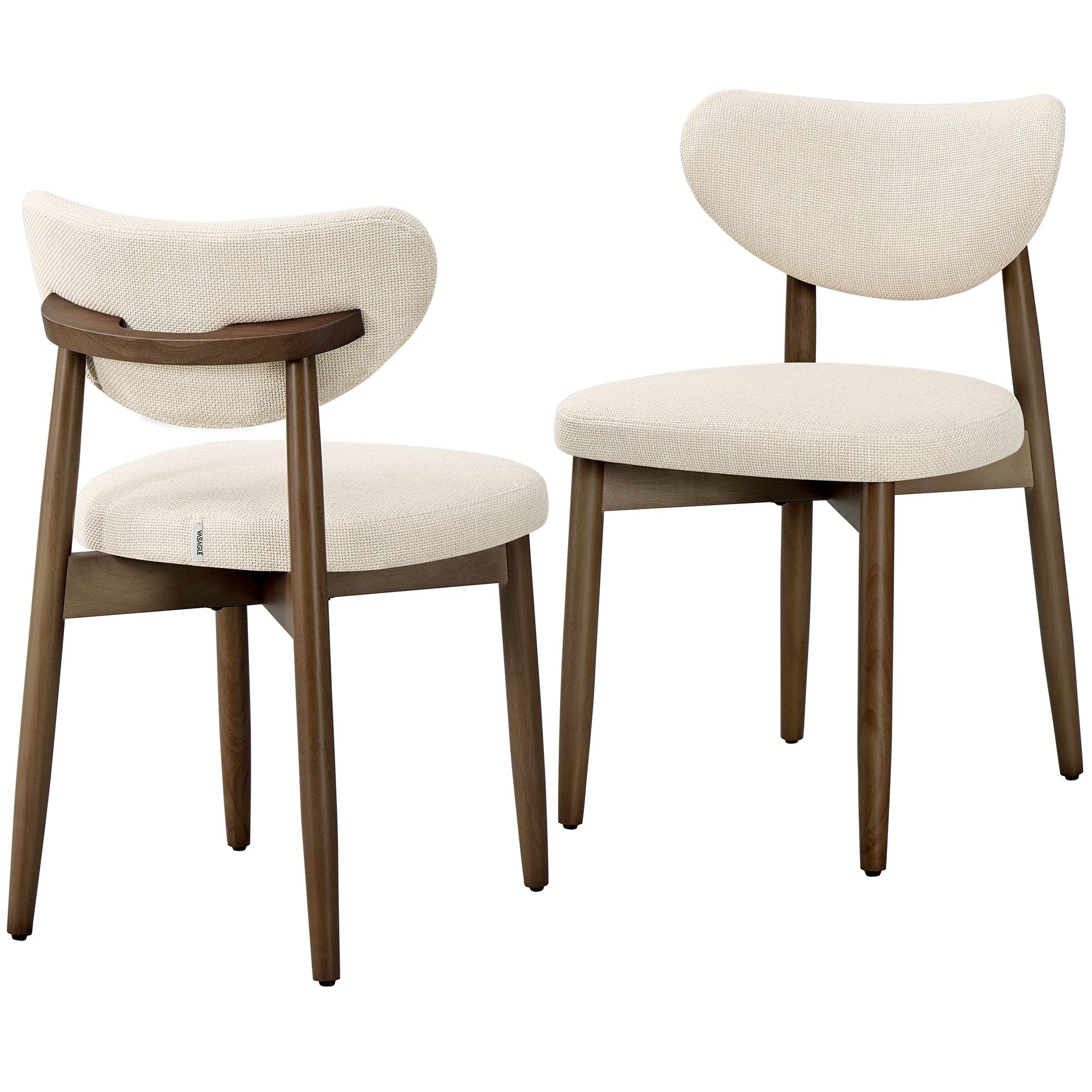 Wooden Dining Chairs Set of 2 - Sage Green - Beige