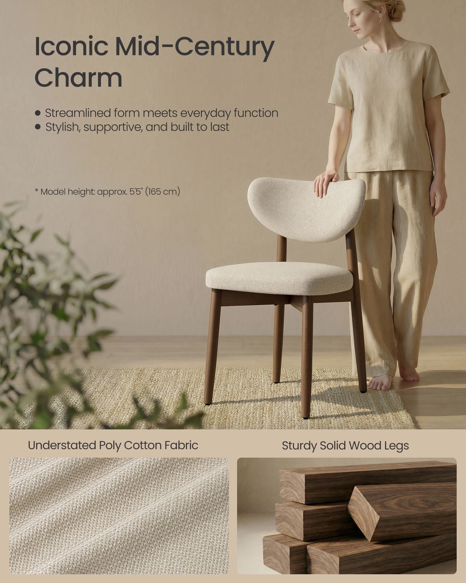 Wooden Dining Chairs - Set of 2