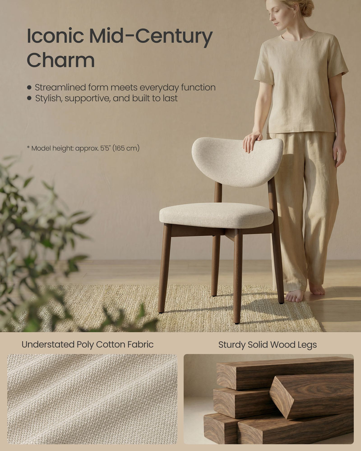 Wooden Dining Chairs - Set of 2