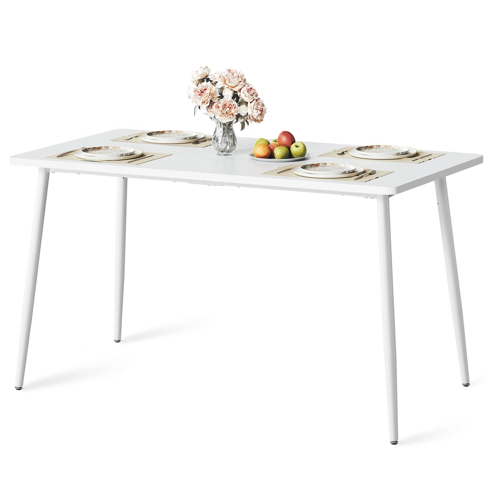 55.1" Dining Table for 4-6 People - Modern Kitchen Table - Snow White
