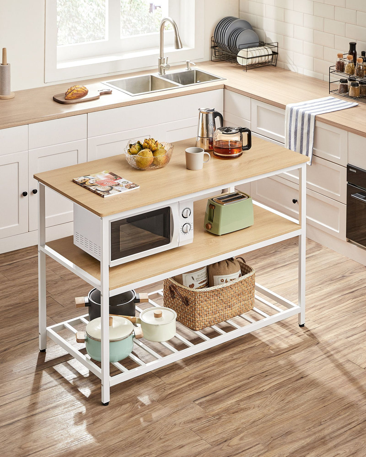 Kitchen Shelf - 47.2-Inch - Large Worktop - Industrial Style