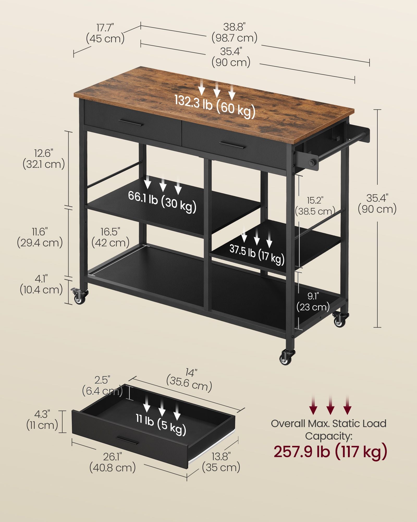 Kitchen Rolling Island