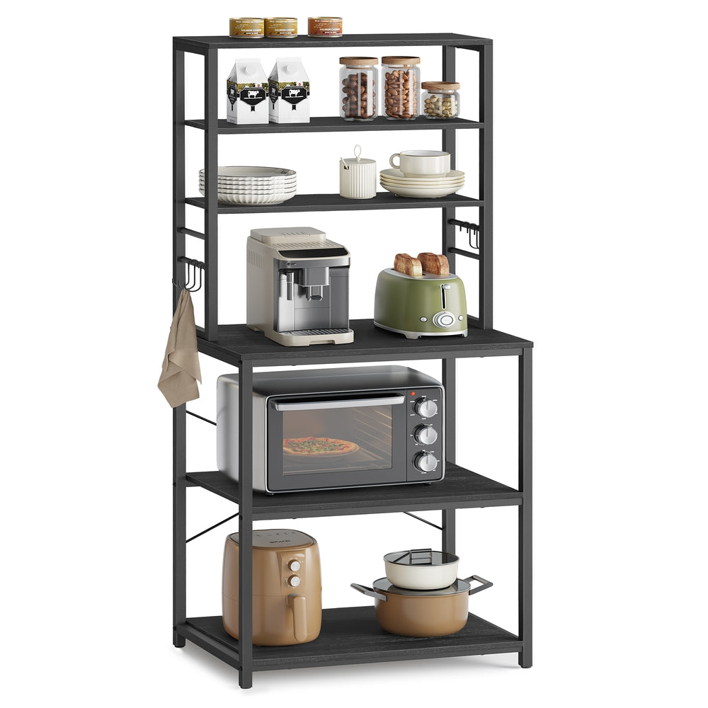 Baker’s Rack for Kitchen with Storage - Charcoal Gray, Matte Black