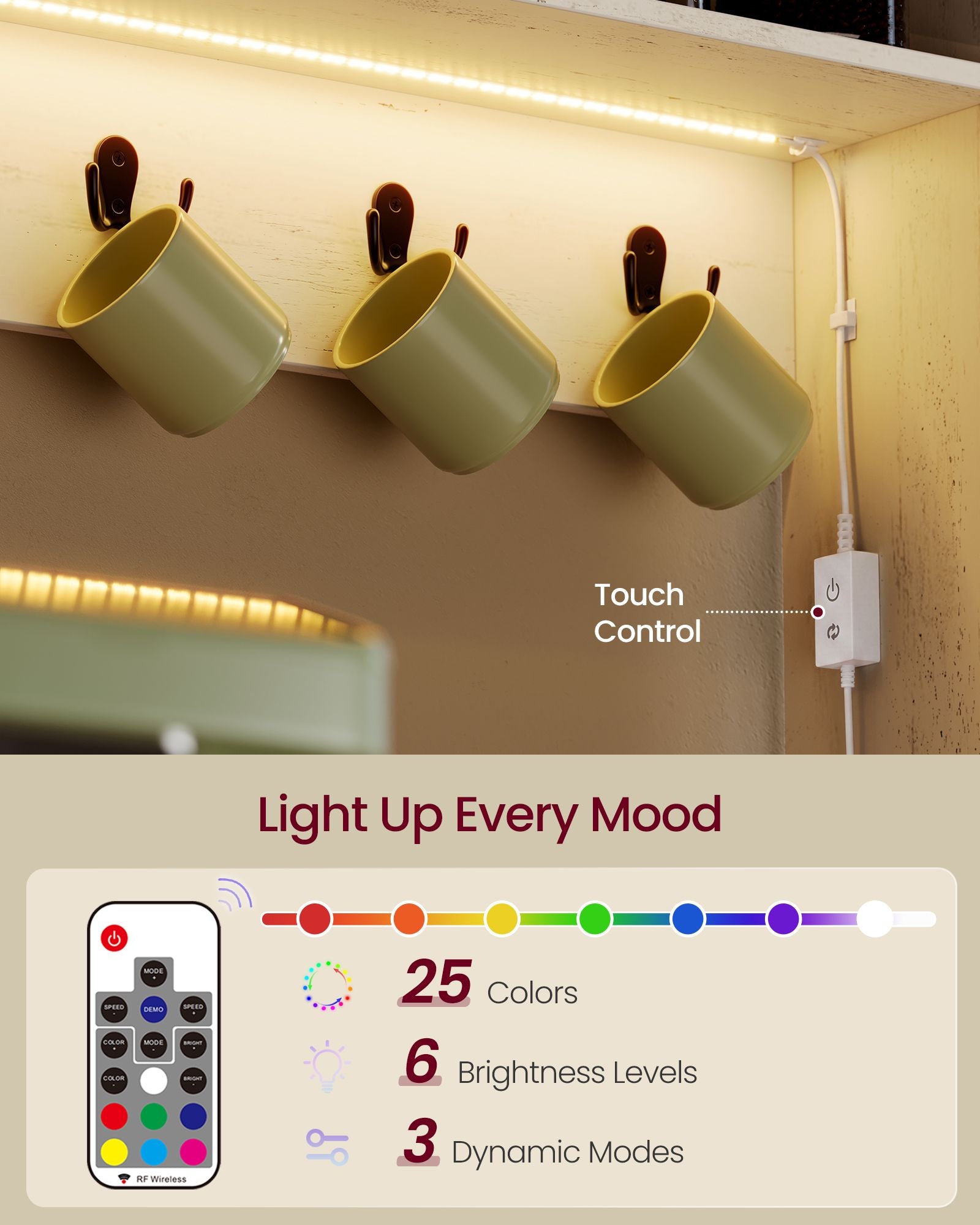 Baker's Rack with LED Lights and Power Outlet