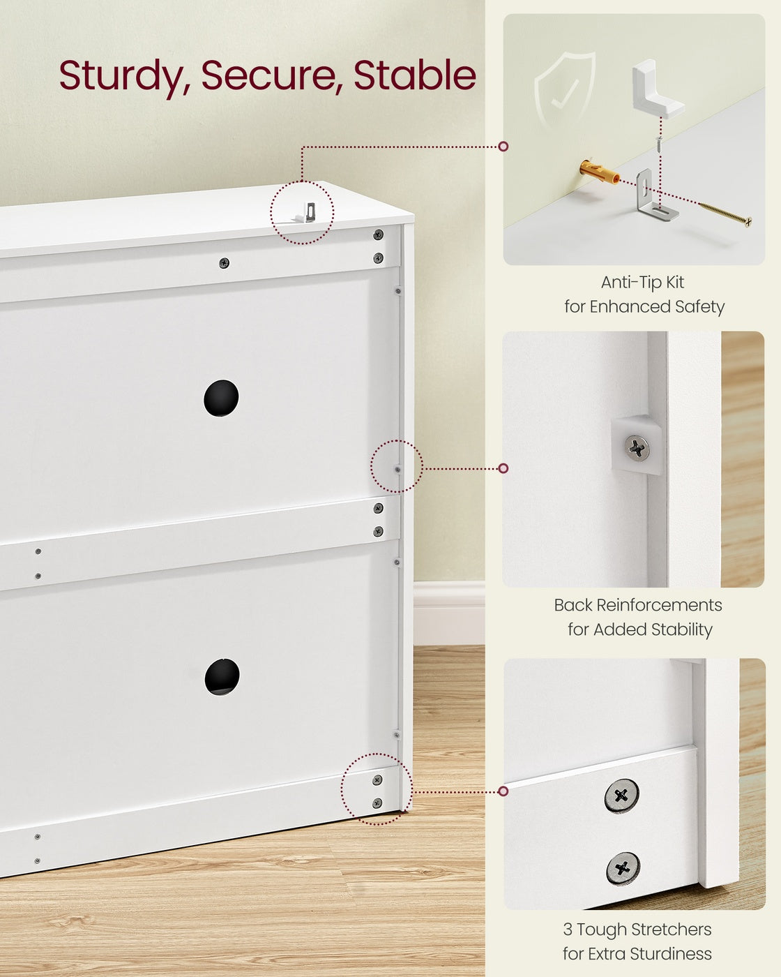 Shoe Cabinet with 4 Flip Doors