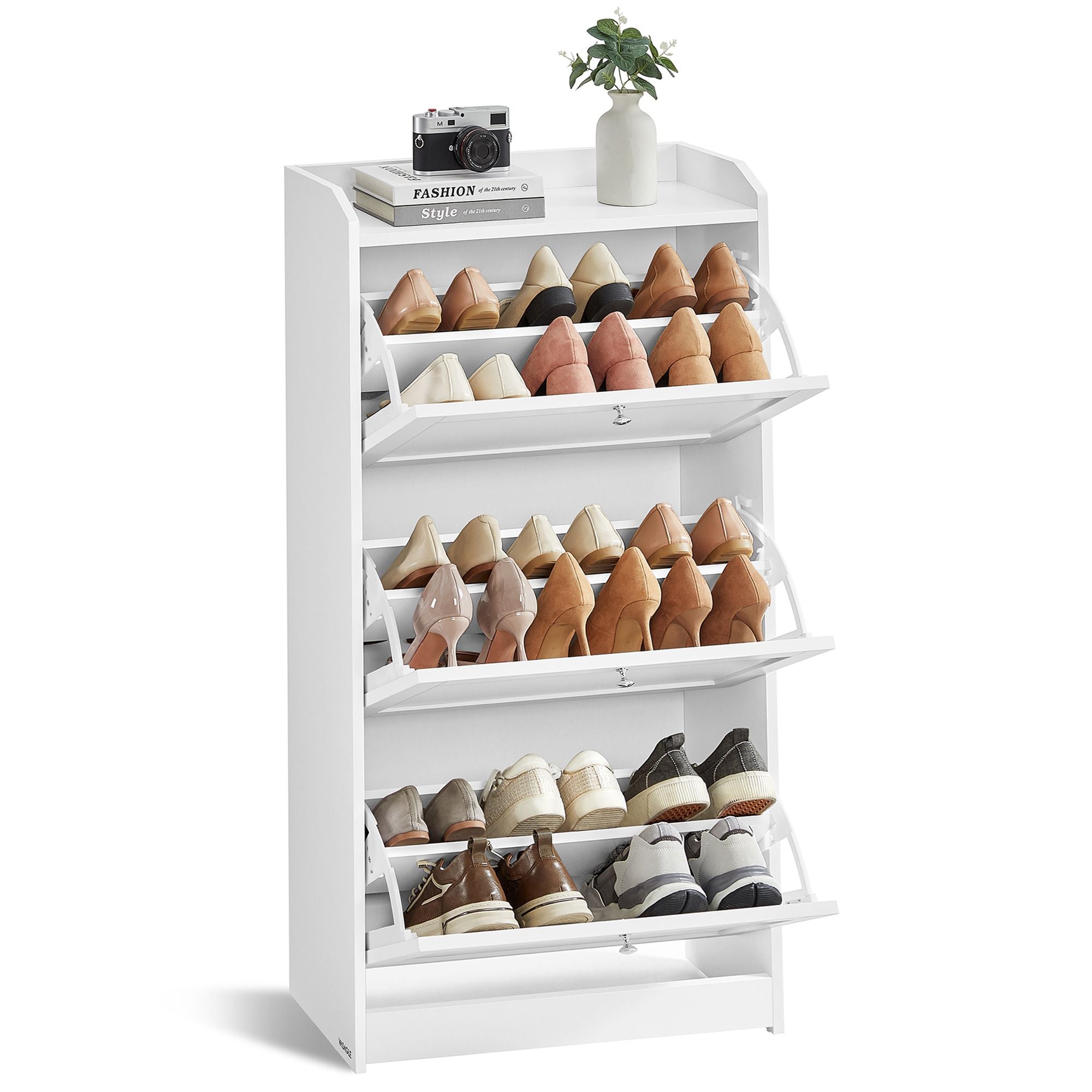 Shoe Cabinet with 3 Flip Drawers