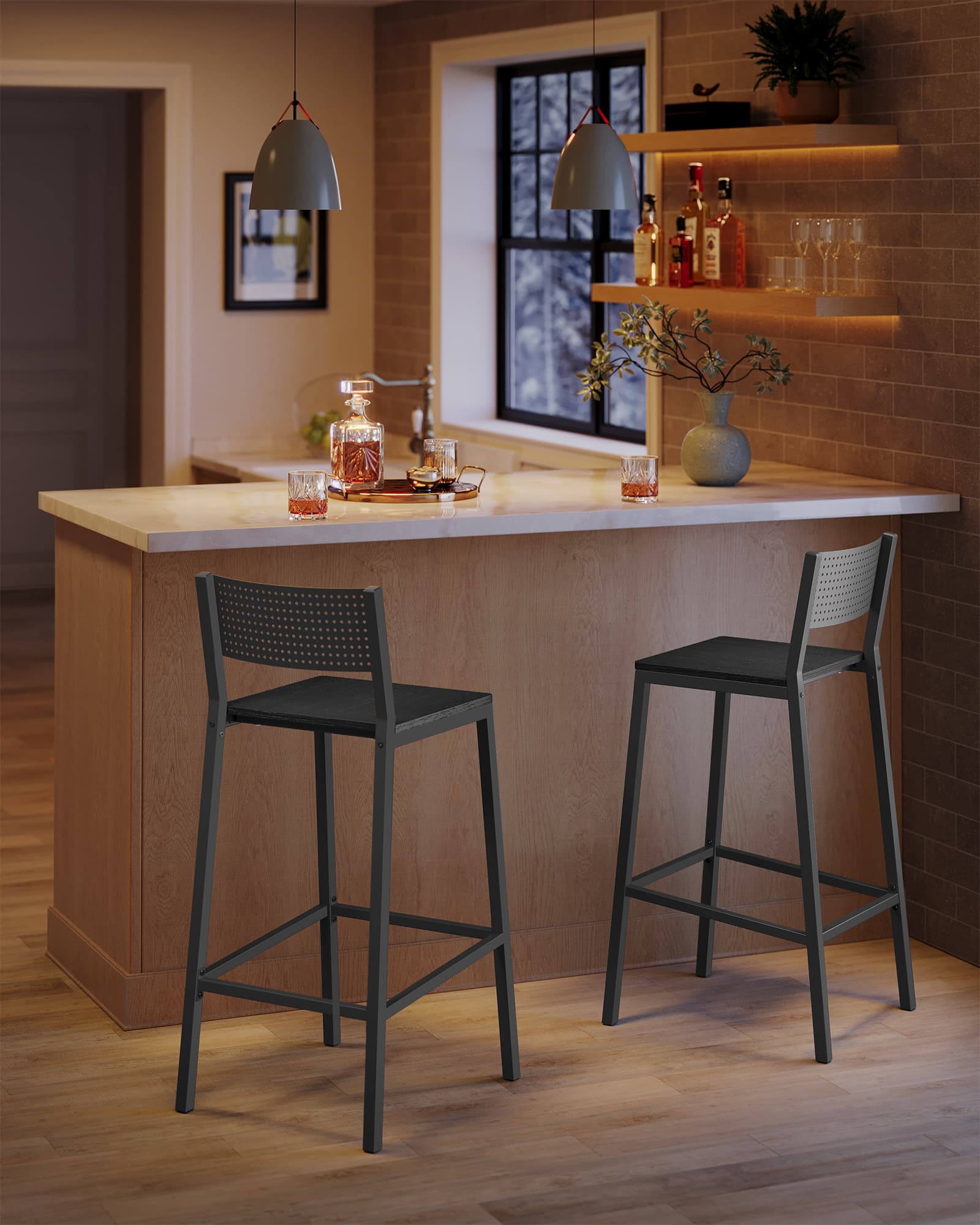 Industrial Bar Stools Set Of 2