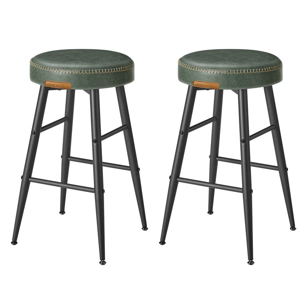EKHO Collection - Counter Stools Set of 2 - Ink Black - Forest Green - 19.5”D x 19.5”W x 24.8”H