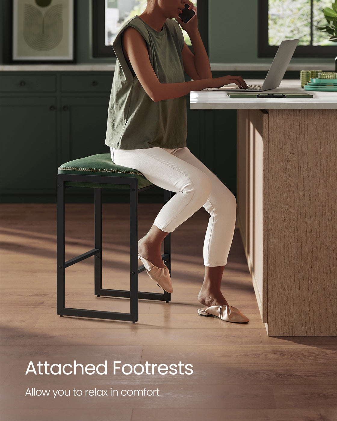 EKHO Collection - Counter Height Bar Stools - Set of 2