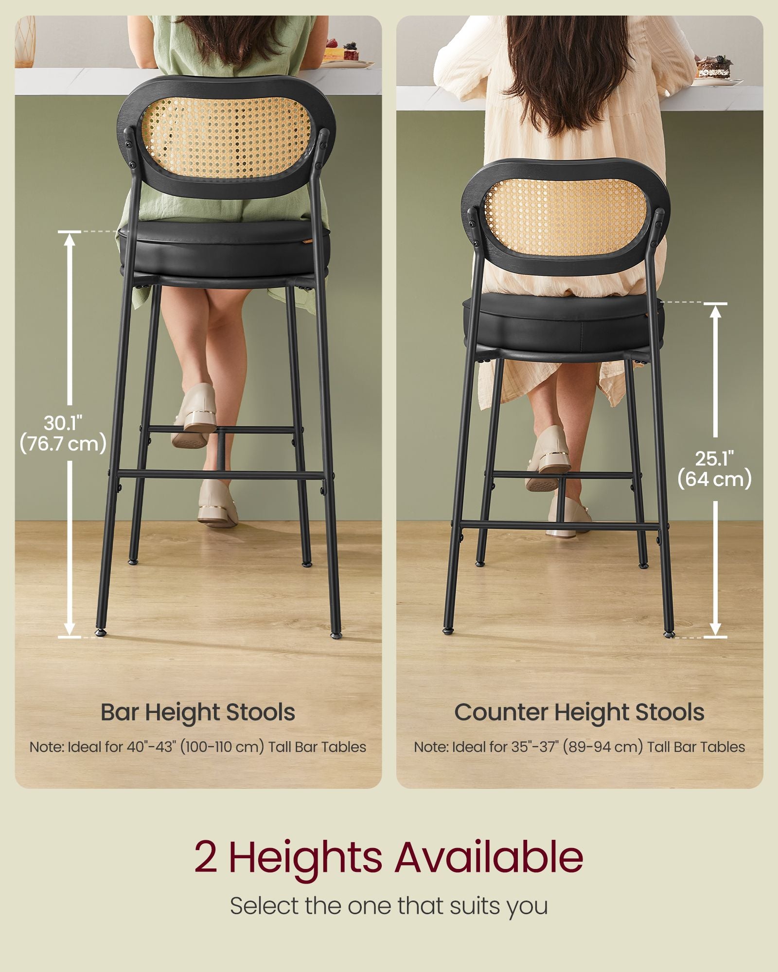Bar Stools Set of 4 - Ink Black