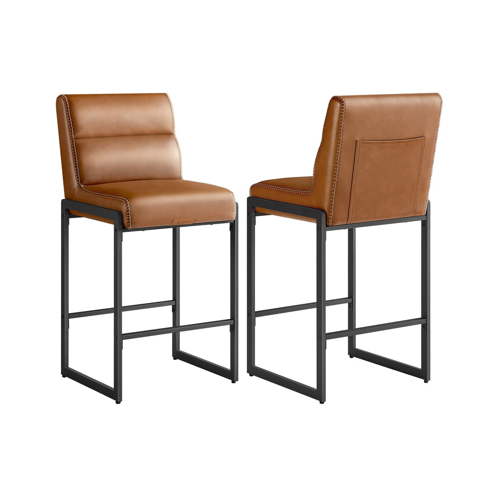 Bar Stools Set Of 2 - Caramel Brown