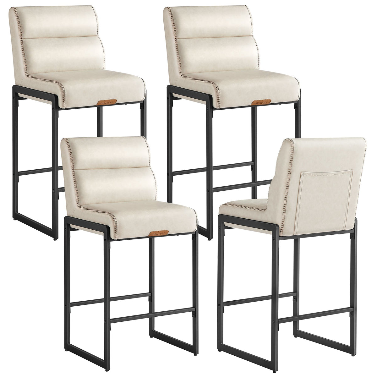 EKHO Collection Bar Stools - Counter Height - With Backs - Set of 4