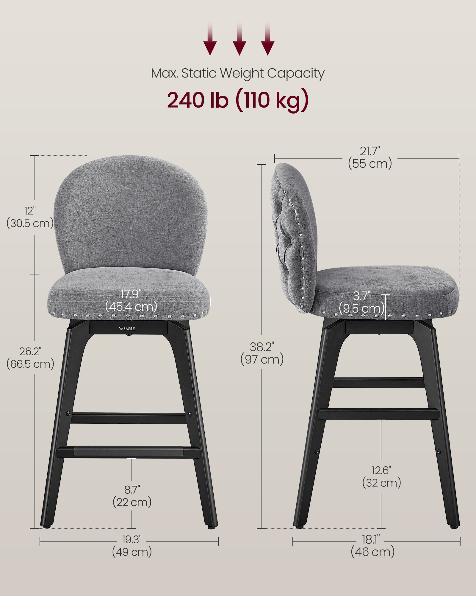 Swivel Bar Stools Set Of 2