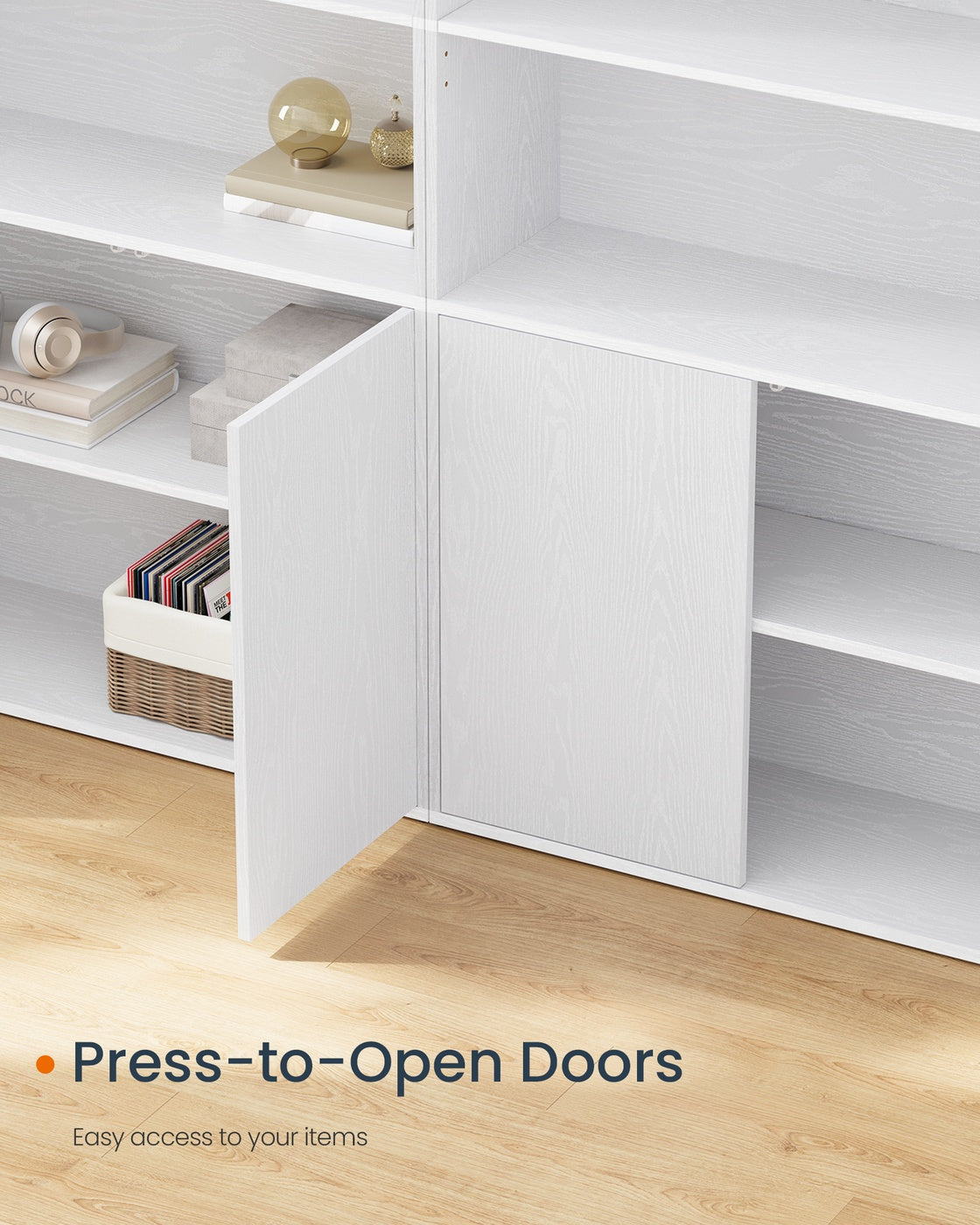 6-Tier Tall Bookcase With Cabinet Door